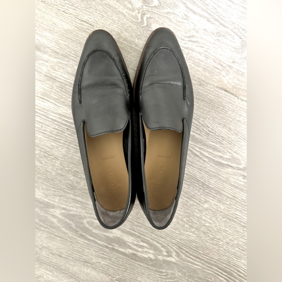 EVERLANE women’s Italian leather loafers size 7.5 preppy work shoes flats black - Picture 2 of 10